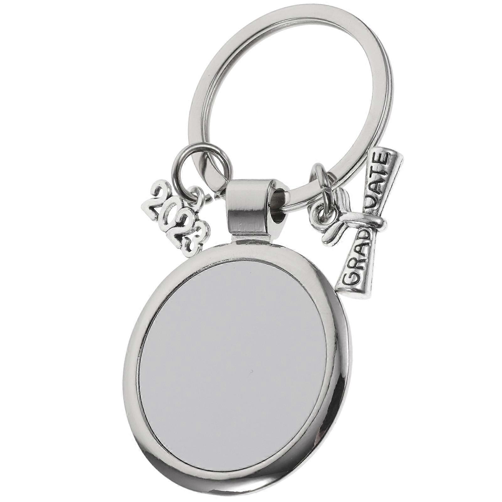 It sounds like you're referring to a **classic graduation themed blank keychain** that can be using **heat transfer** methods for DIY crafts. These