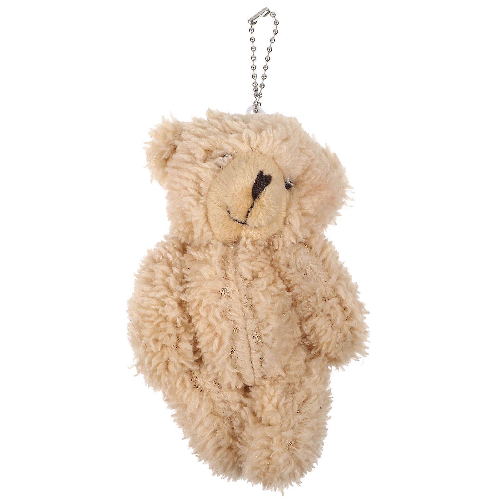 6pcs Cute Mini Bear Plush Keychains Stylish Handbag Accessories for Backpacks Suitcases Key Organization