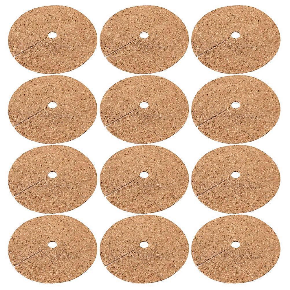 Fabric Planter Liner Coconut Fiber Mat For Gardens Balcony Office Flower Beds 7.86X7.86X0.20in Maintain Soil Moisture 12Pcs