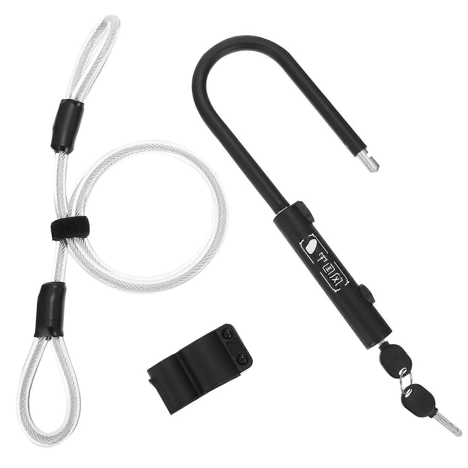 Bike Lock Cable Cutting Resistance Zinc Alloy Double End Ring Design For Cyclists Outdoor Use 7.47x5.31x0.98 Inch 1 Set