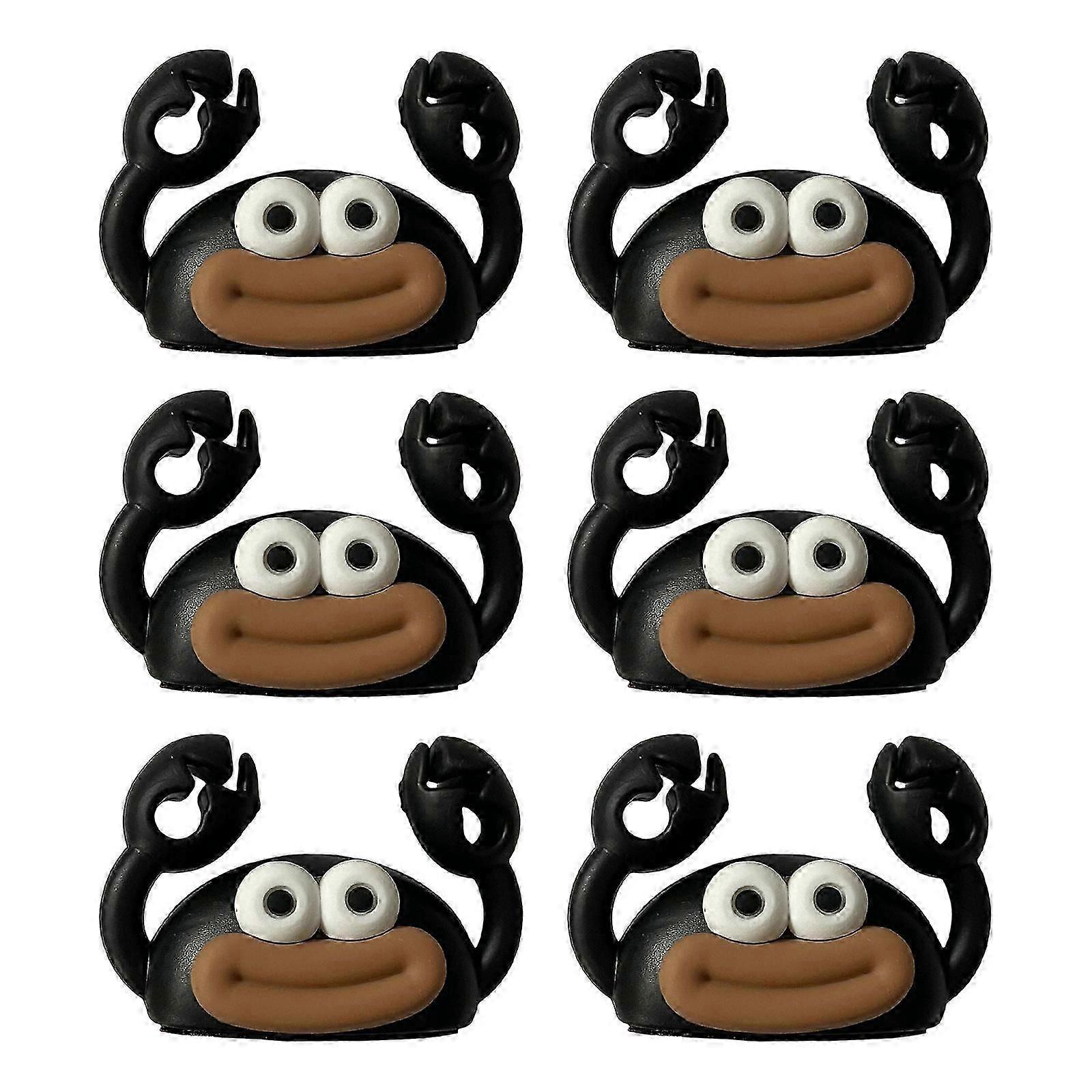 Lovely Crabs Shape Cable Organizers for Tidying Desks and Efficient Wire Management In Office and Homes Organization Yellow