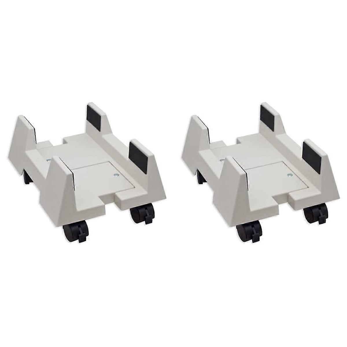 2X CPU Stand Mobile Desktop Tower Computer Floor Stand Rolling Caster Wheels Adjustable Width Univer
