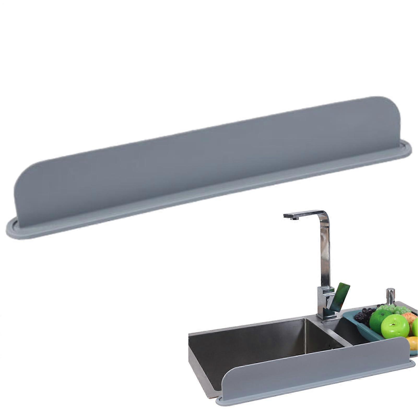 Sink Splash Guard - Silicone Kitchen Barrier, Grey, For Kitchen Sink, Water Splash Protector