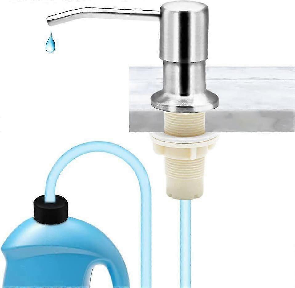 Stainless Steel Built-In Kitchen Detergent Dispenser with 1.2 m Silicone Extension Hose and 360 Rotating Pump