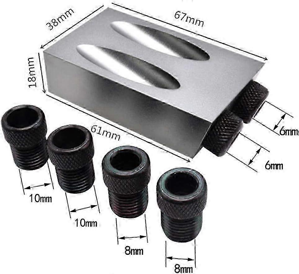 Pocket Hole Template, 15 6/8/10 mm Woodworking Set Angle Positioning Tool, Screw Pocket Hole Guide Kit