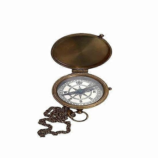 Nautical hut's Pirates pocket Antique vintage solid Brass compass with case