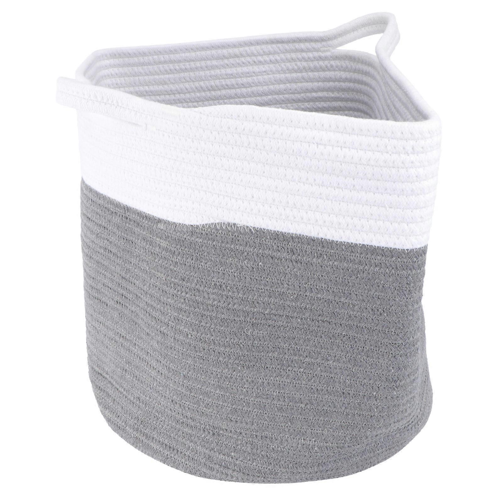 Cotton Basket for Laundry Storage Containers Easy to Clean White 33x25cm Minimalist Nordic Style 1Pack