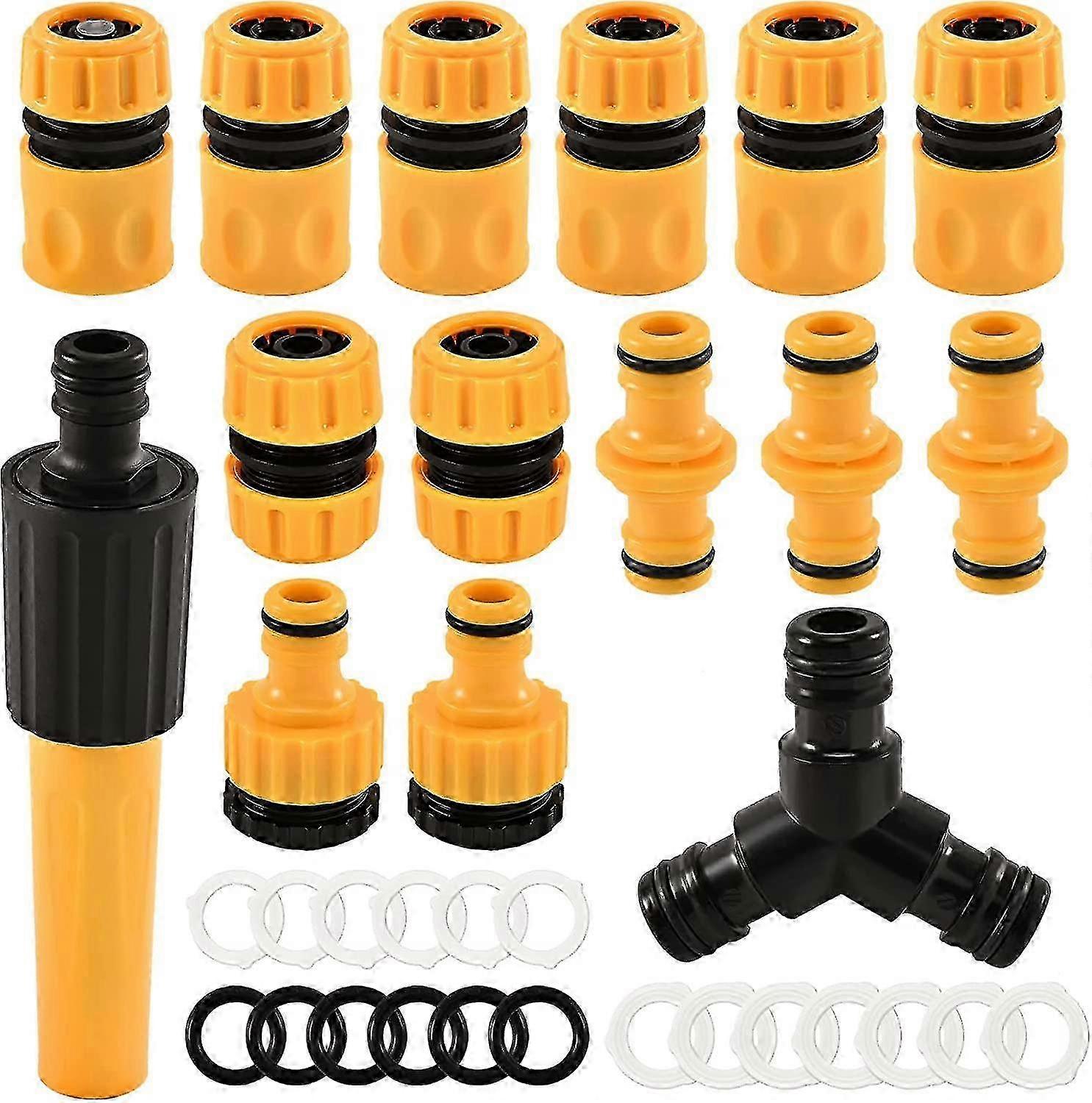 13mm Reinforced ABS Garden Hose Adapter Kit, Anti-Leak Quick Connectors