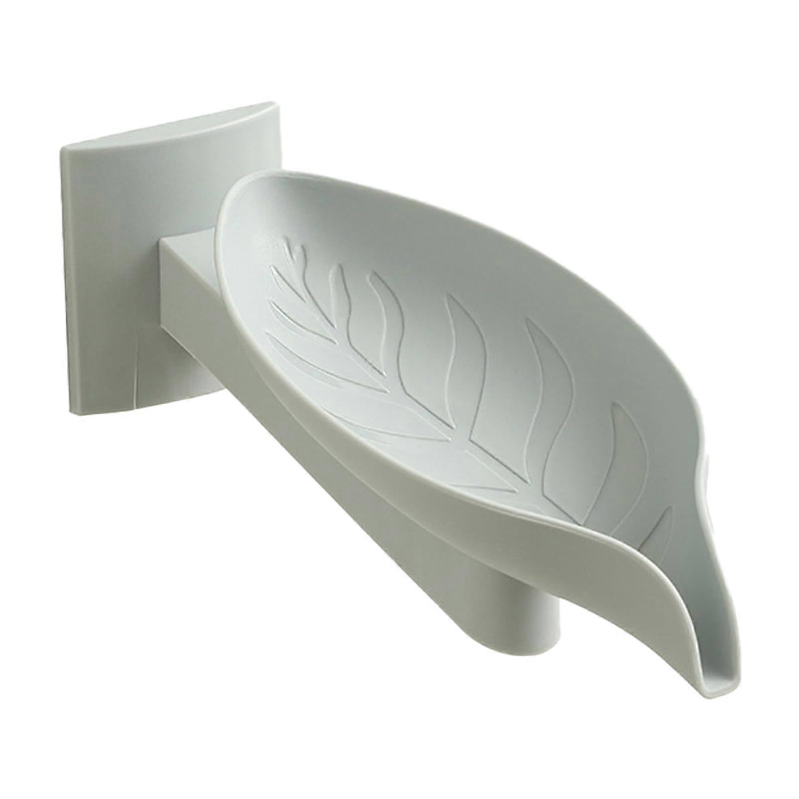 Soap container sensitive processing wall mounting table No poking shower soap bar holder, decorative soap dish for laundry, bottles gray