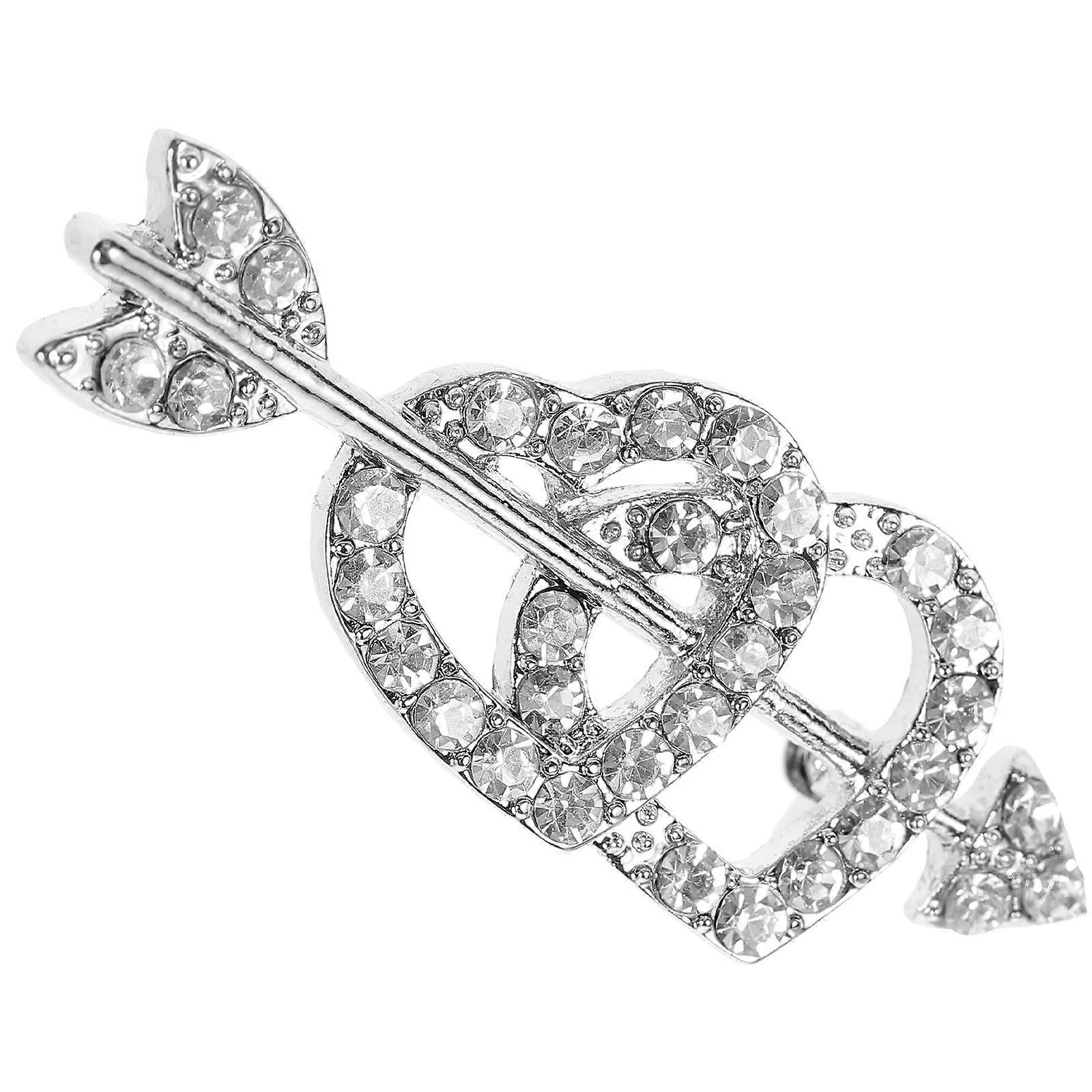 كريستال بروش دبوس حجر الراين قلب شكل الديكور للتخرج الحالي 4.3 * 1.4 سم 1 قطعة