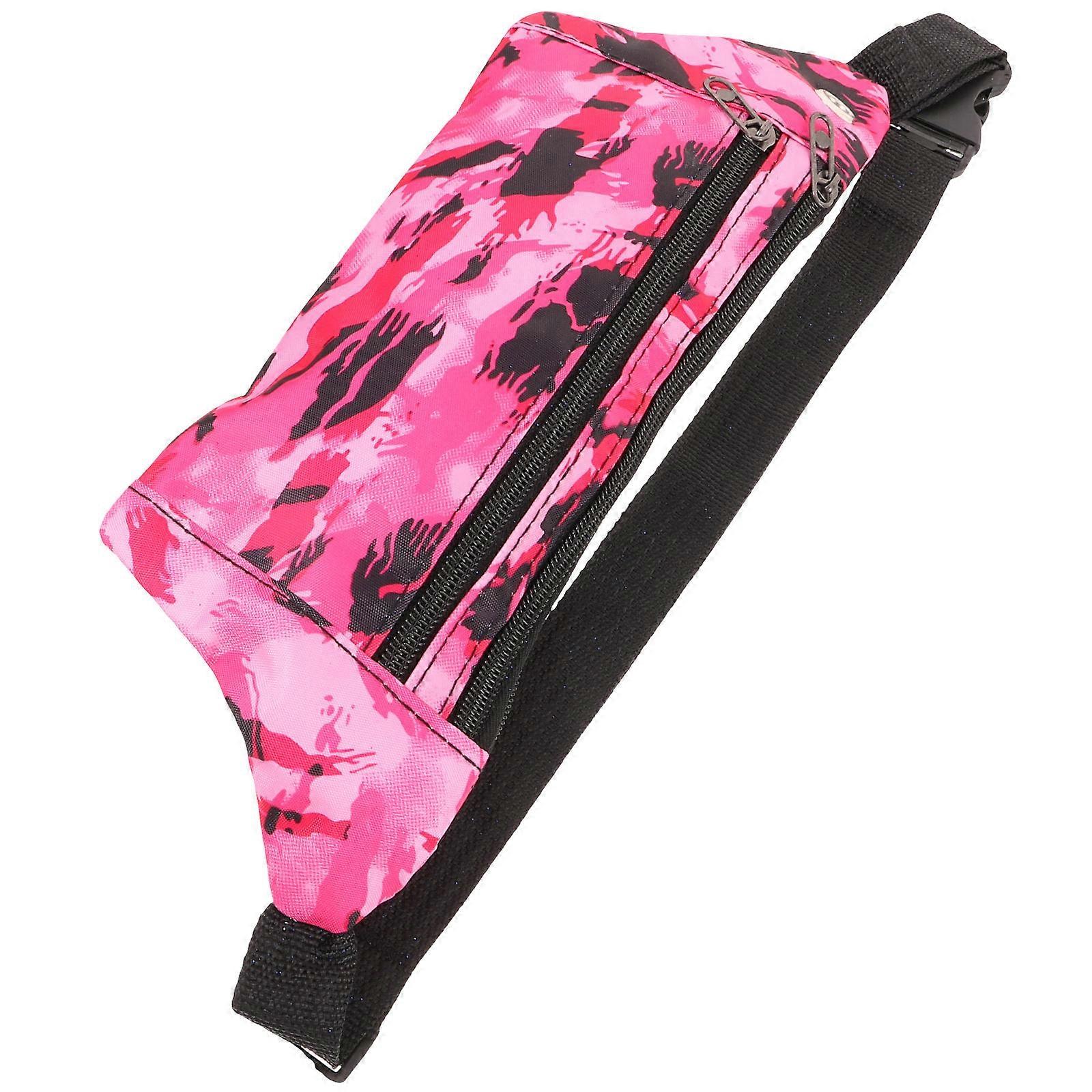 Sport Waist Bag Waterproof Pouch For Men Women Outdoor Activities Rose Red 32 x 20 x 11cm Holds Phone and Small Items 1Pack