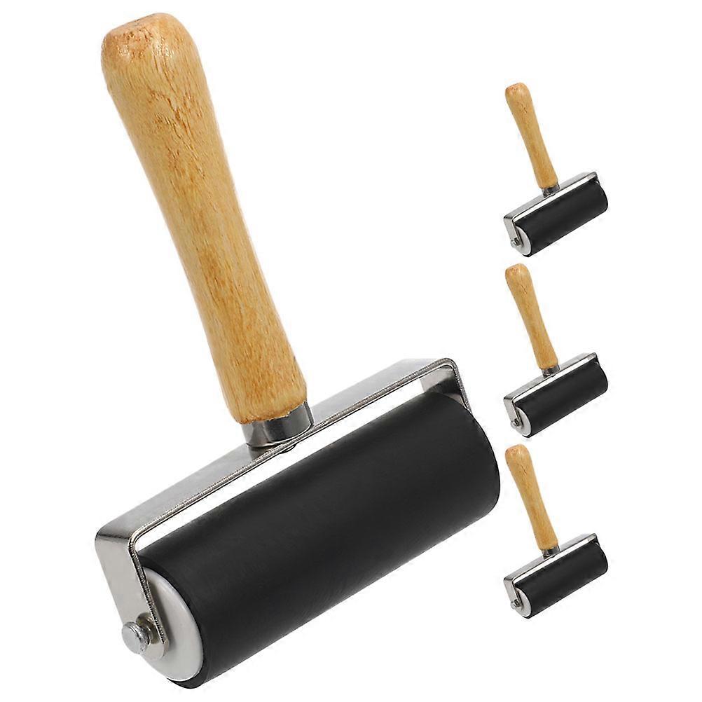 Ink Application Roller Art Tools Cylindrical DIY Design Plastic 4Pcs