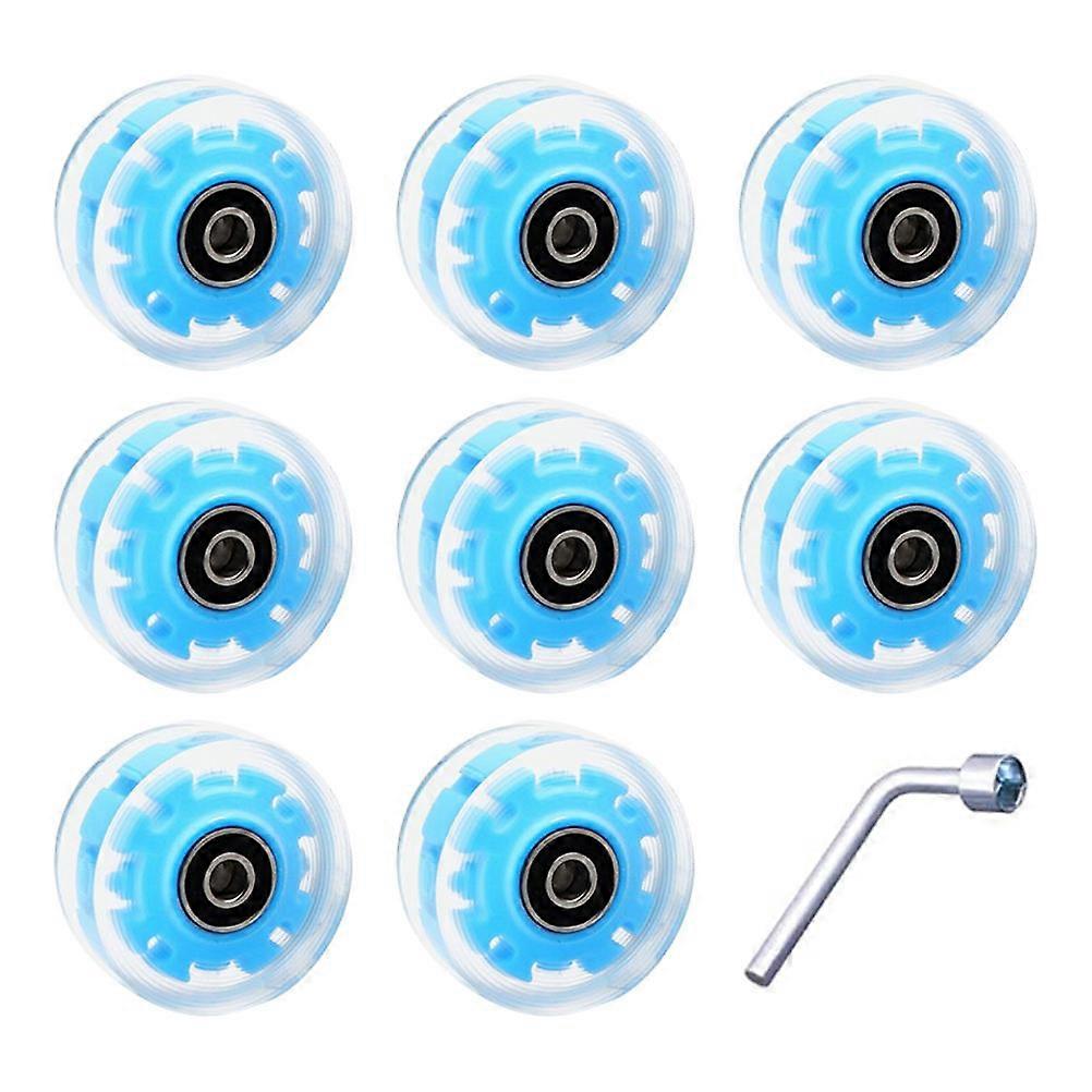Led Flashing Skate Wheels Round Glowing Skating Wheels Roller Skates Accessories Performance 1Set