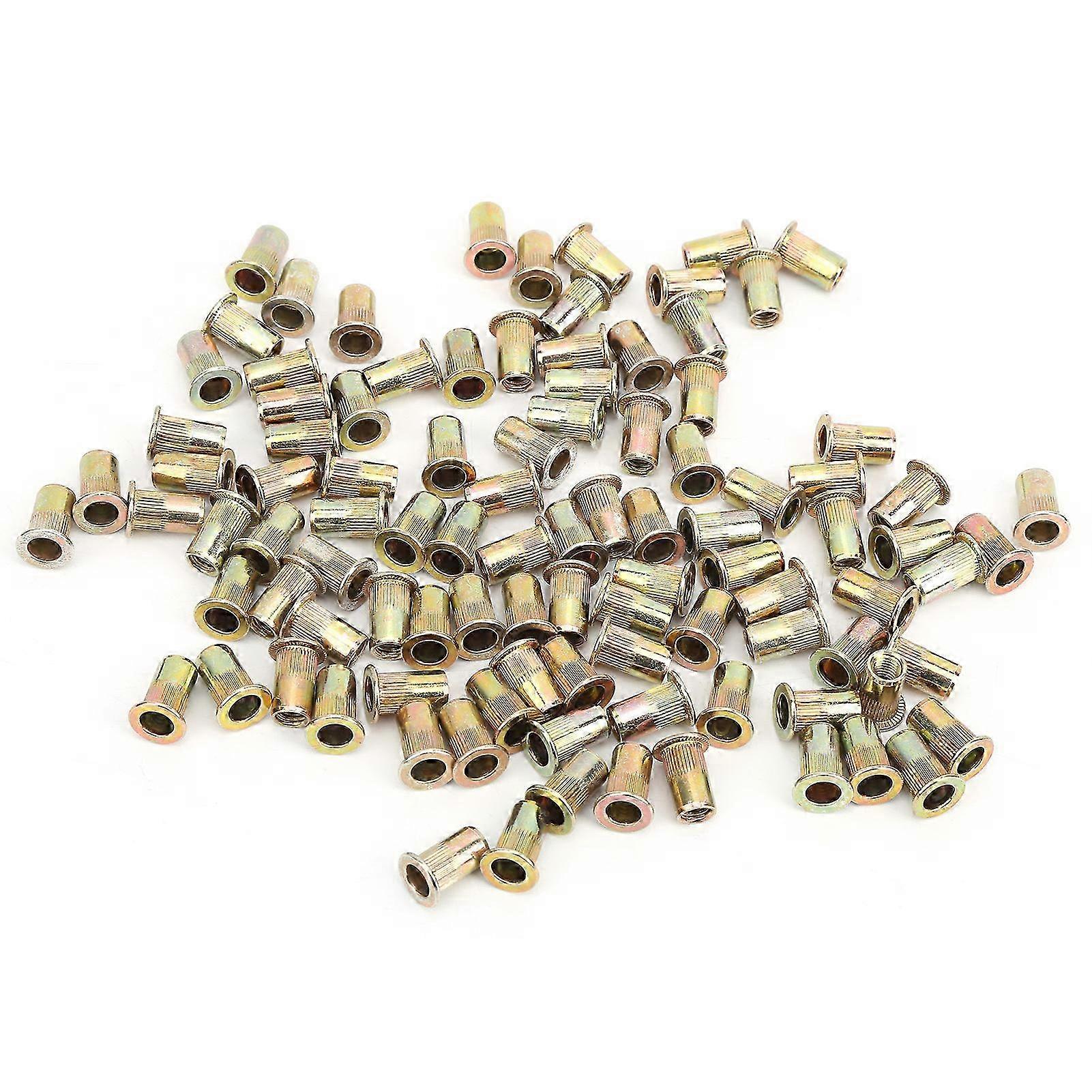 100 Pcs Flat Head Threaded Nutsert Kit Zinc Plated Hardware Accessories M5