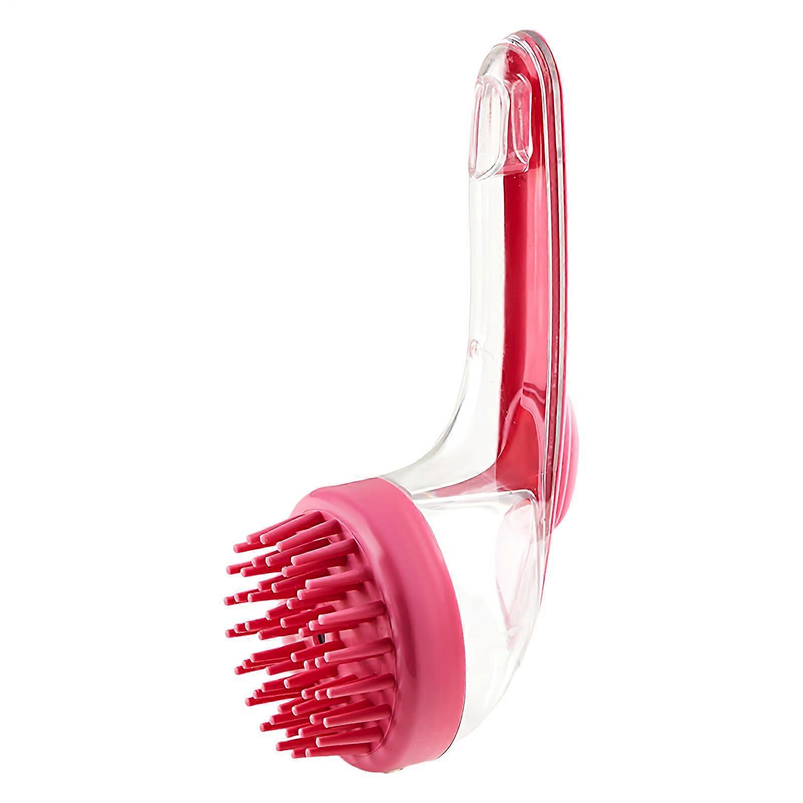 Pet Bath Care Tool for Exfoliating Massage - Reusable Cat Comb for Long-Haired Small Pets and Puppies, Soft Bristle Cleaner Brush in Red