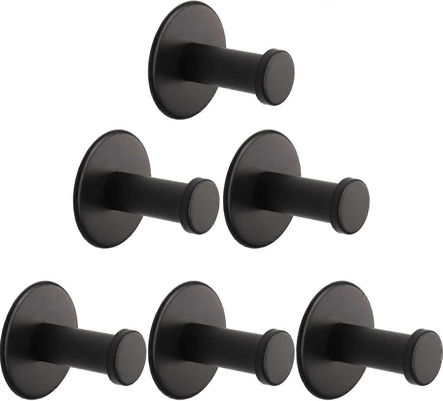 6 Pack Self Adhesive Coat Hooks, Sturdy No Drilling Robe Hook