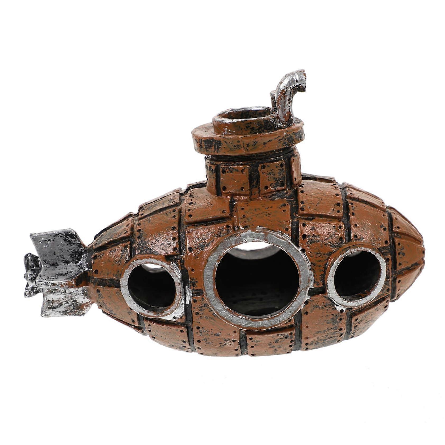 Submarine Oxygen Pendulum Simulated Shipwreck Decor for Turtle Tank