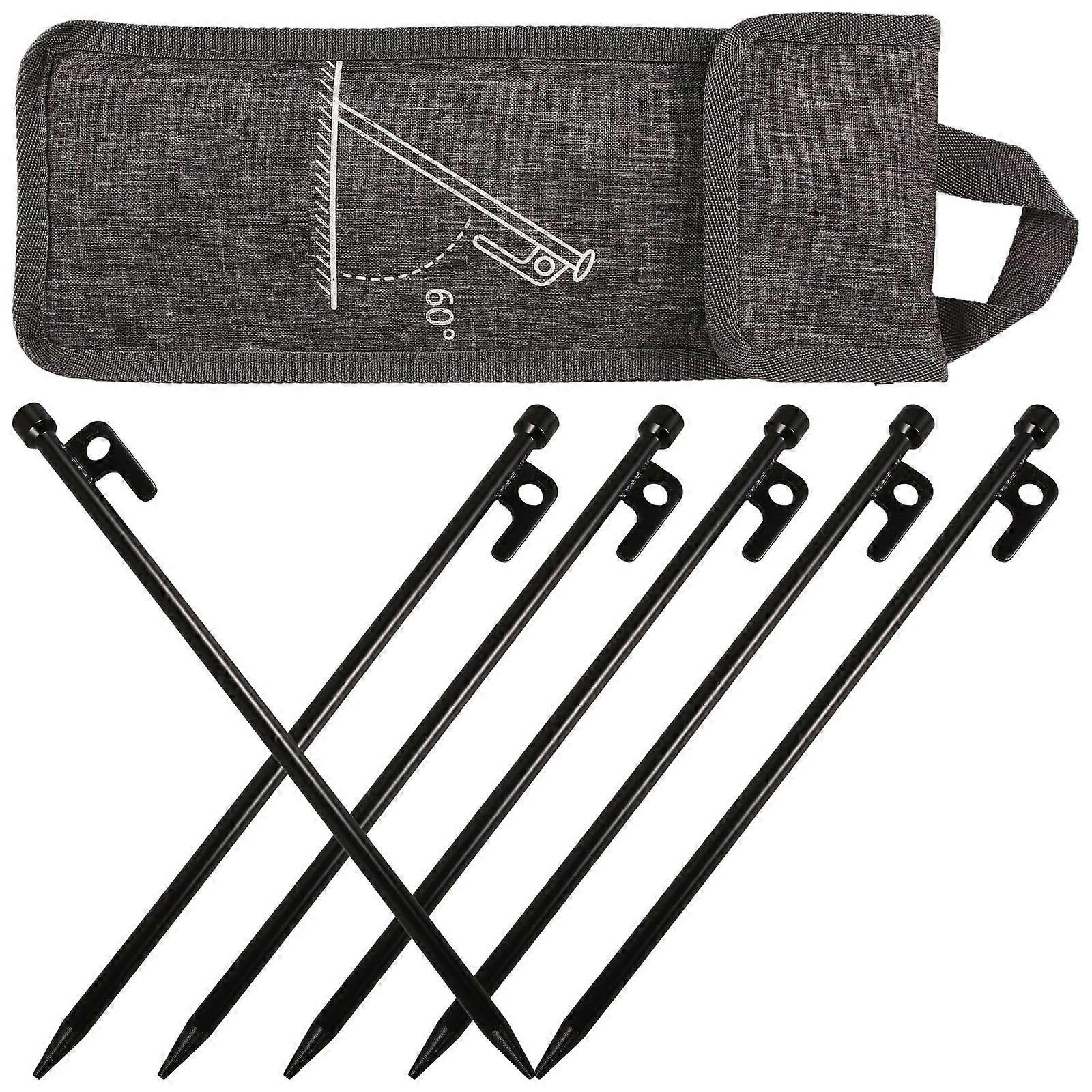 Tent Accessories Metal Pegs for Tent Awning Windproof Easy to Insert and Remove 30x1.5cm 1 Set
