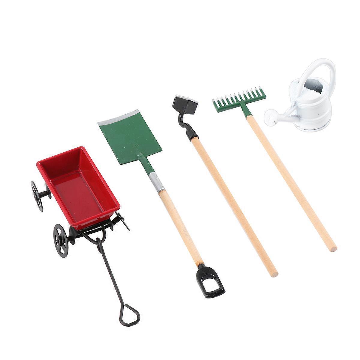 Assorted Color Iron Farm Tools Set for Kids Decoration 1 Set Miniature Gardening Kit