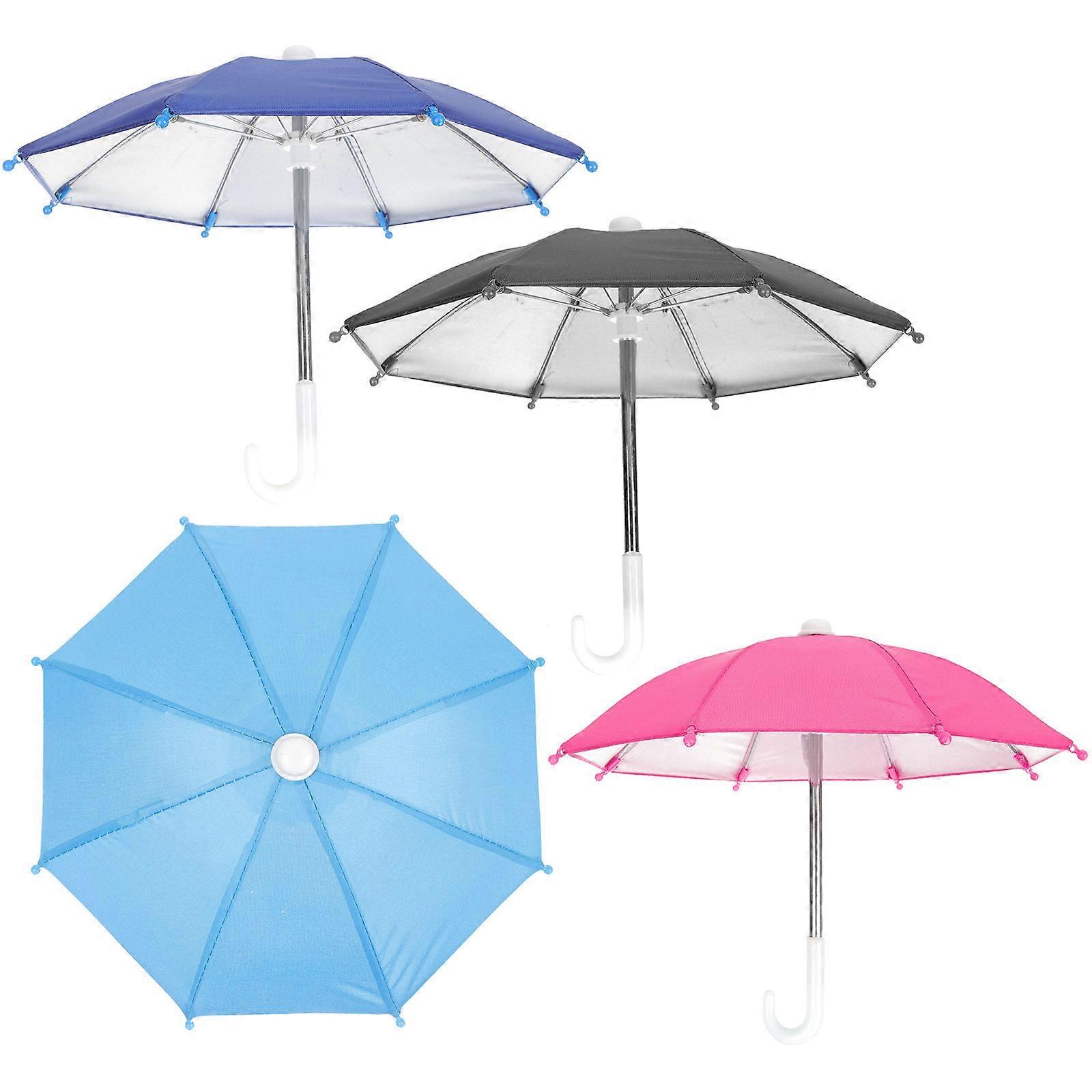 4pcs Compact Phone Umbrellas for Bicycles – Fun & Practical Outdoor Accessory for Navigation and Decor