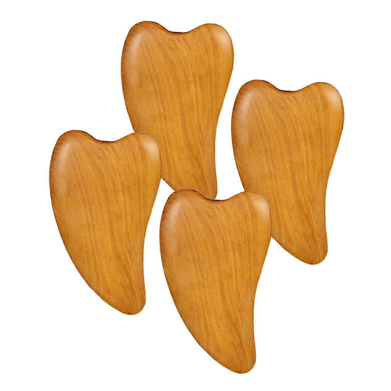 4Piece Set Facial Gua Sha Scraping Board, AntiAging Massage Tool, Wooden Gua Sha Stick, Hand Scraper, Trigger Point Massager