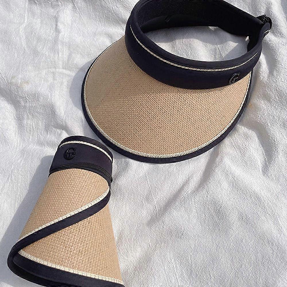 Summer Empty Top Casual Wide Large Brim Visors UV Protection Sun Hats Beach Hat Sunshade Straw Cap