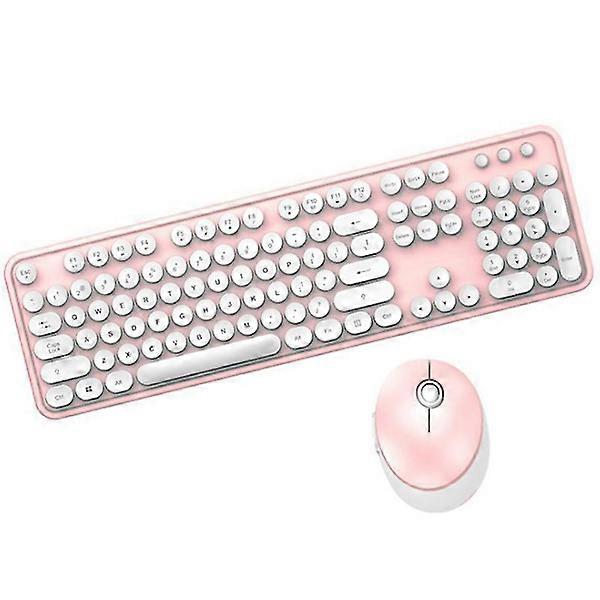 מקלדת ועכבר אלחוטיים סט 104 מפתחות 2.4g Bluetooth מעורב צבע חמוד טרי שקט מיני מקלדת עבור מחשב נייד מחשב נייד בנות מתנה