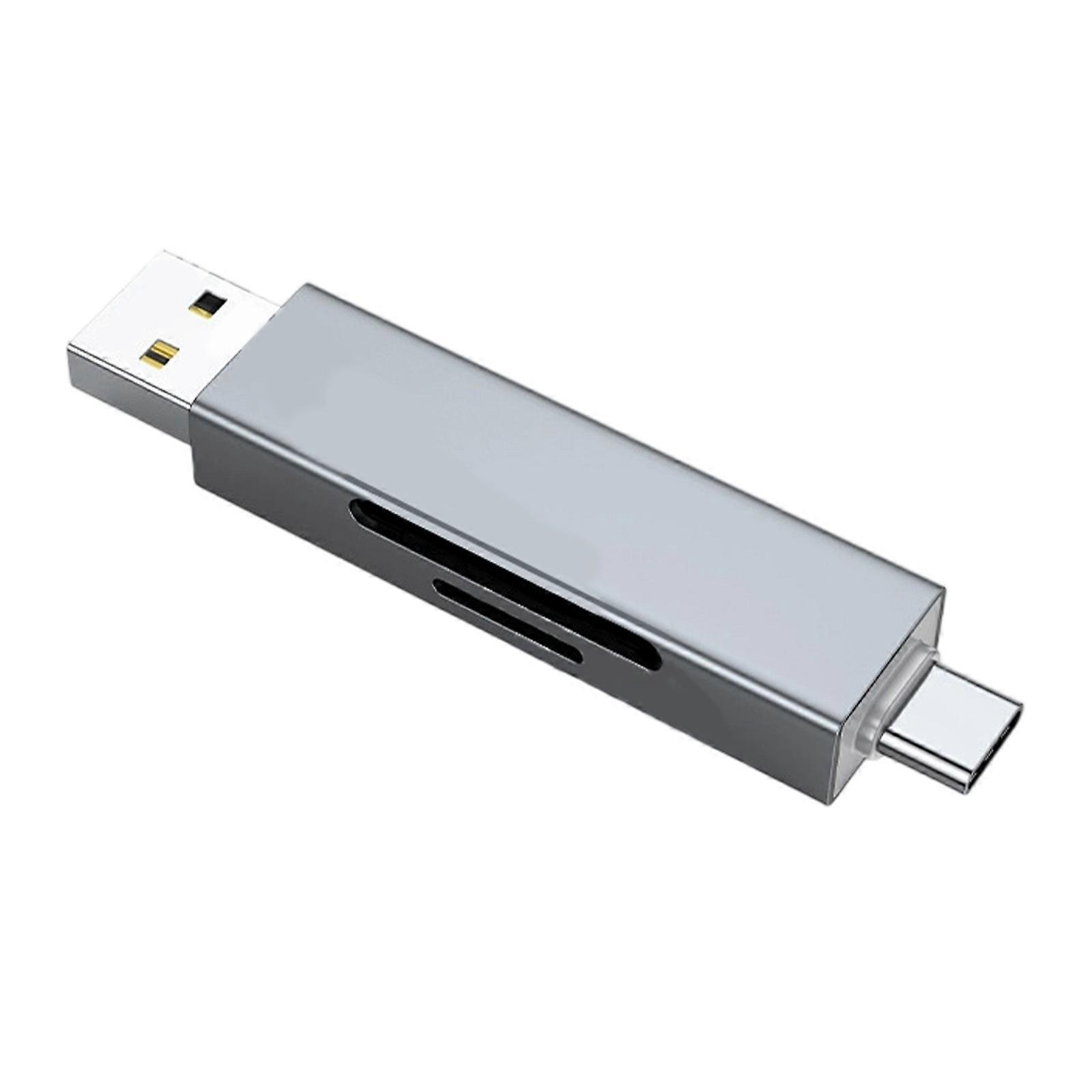 Highly speed Double Interfaces Card Reader USB2.0 Type C Card Reader for Multiple Storage Device Improving Work Efficiency  grey