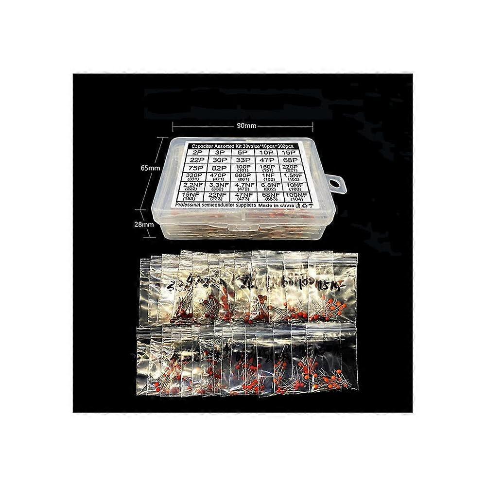 Ceramic Capacitor Set 2pF to 680pF with Values 1nF to 3.3nF for Electronics Projects and Circuit Design