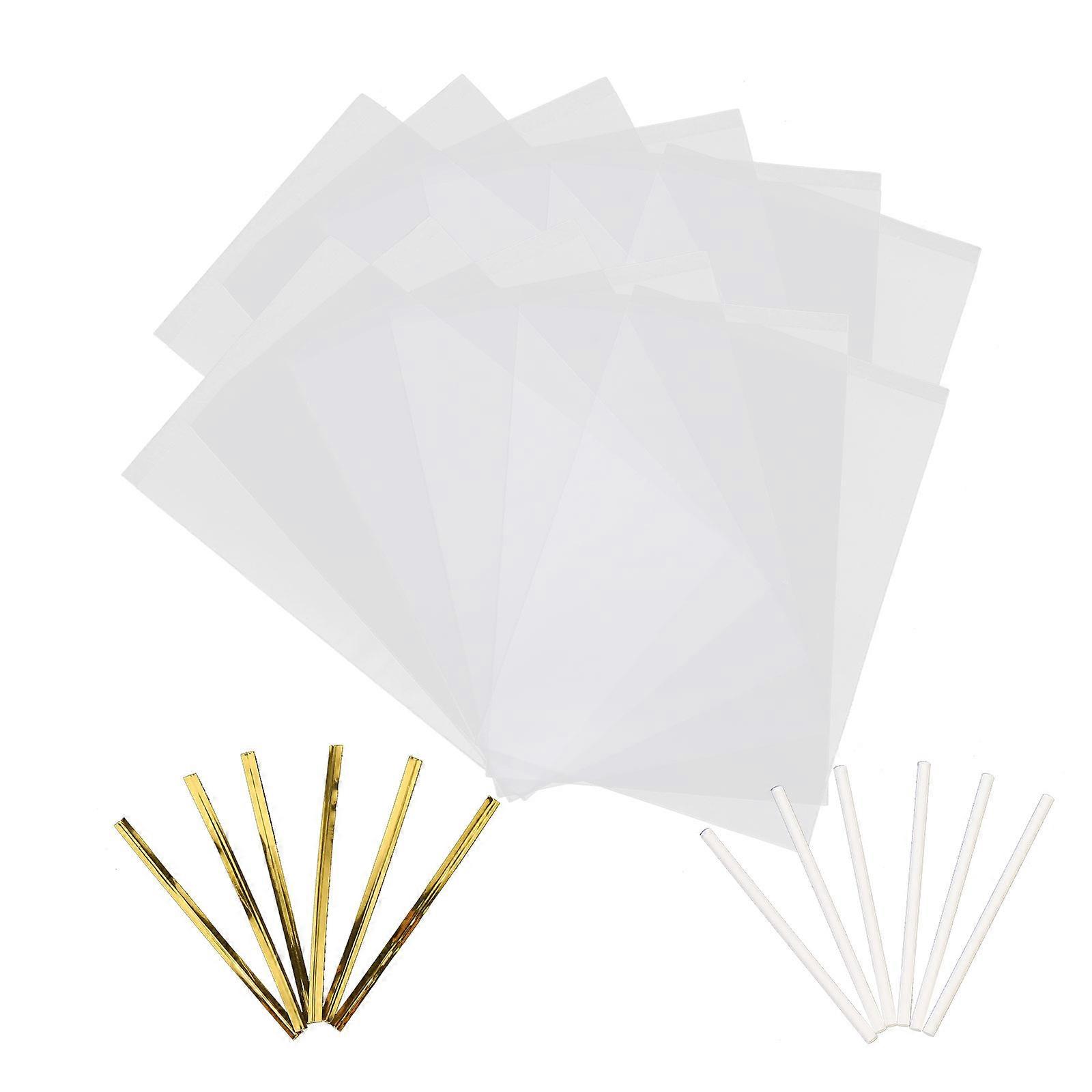 1 Set of Transparent Lollipop Sticks Candy Wrapping Bags Cake Pop Treat Bags
