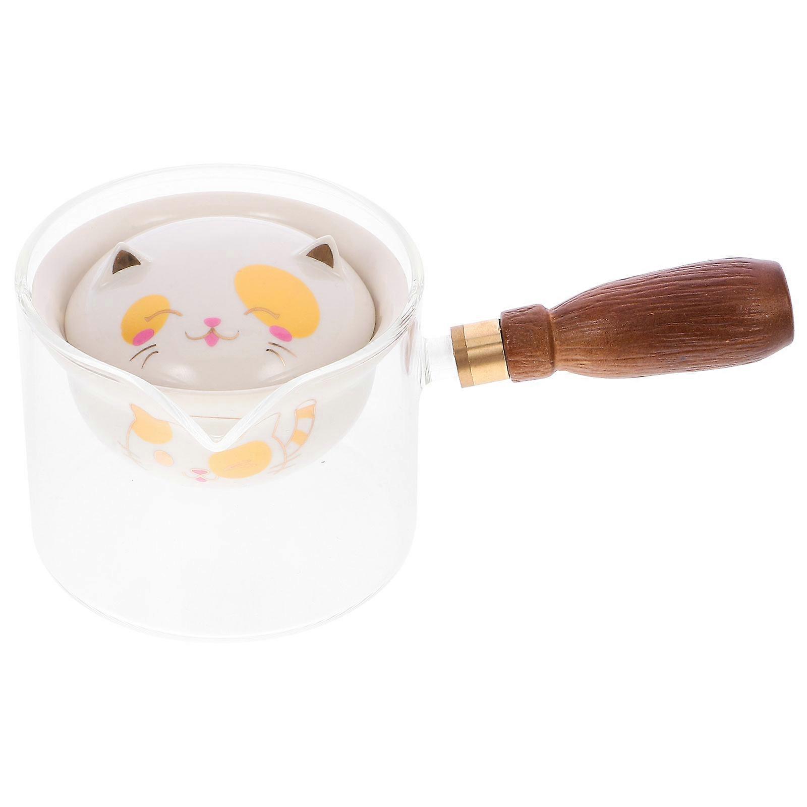 Creative Tea Pot Ceramic Glass Tea Maker Tea Drinking Gift Giving 6.60X3.85X2.75in Rotating 360° for Easy Pouring 1Pack