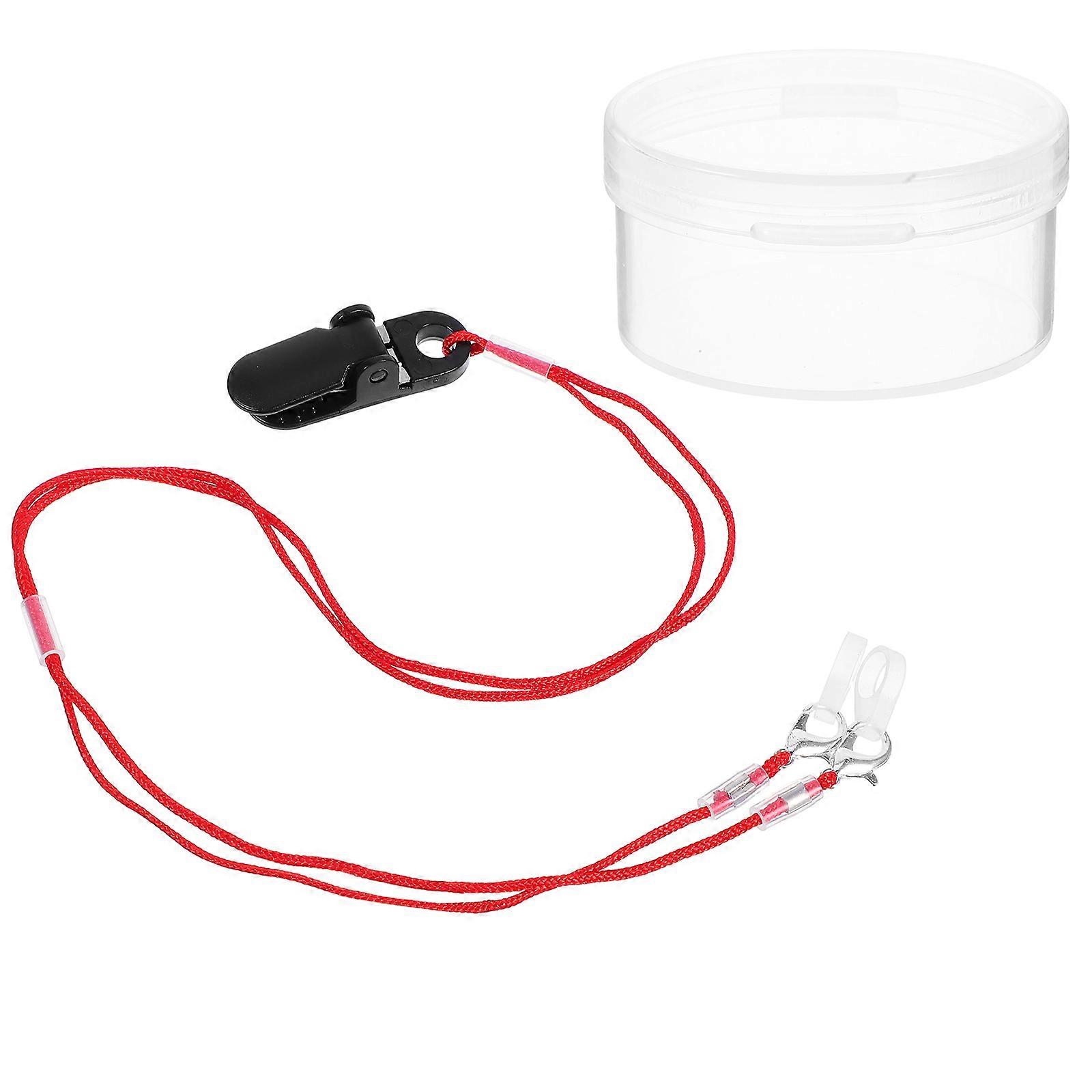 Anti Lost Hearing Amplifier Clip Anti Loss Cord Attachment Clip For Elderly Users Daily Use Red Nylon 1Set