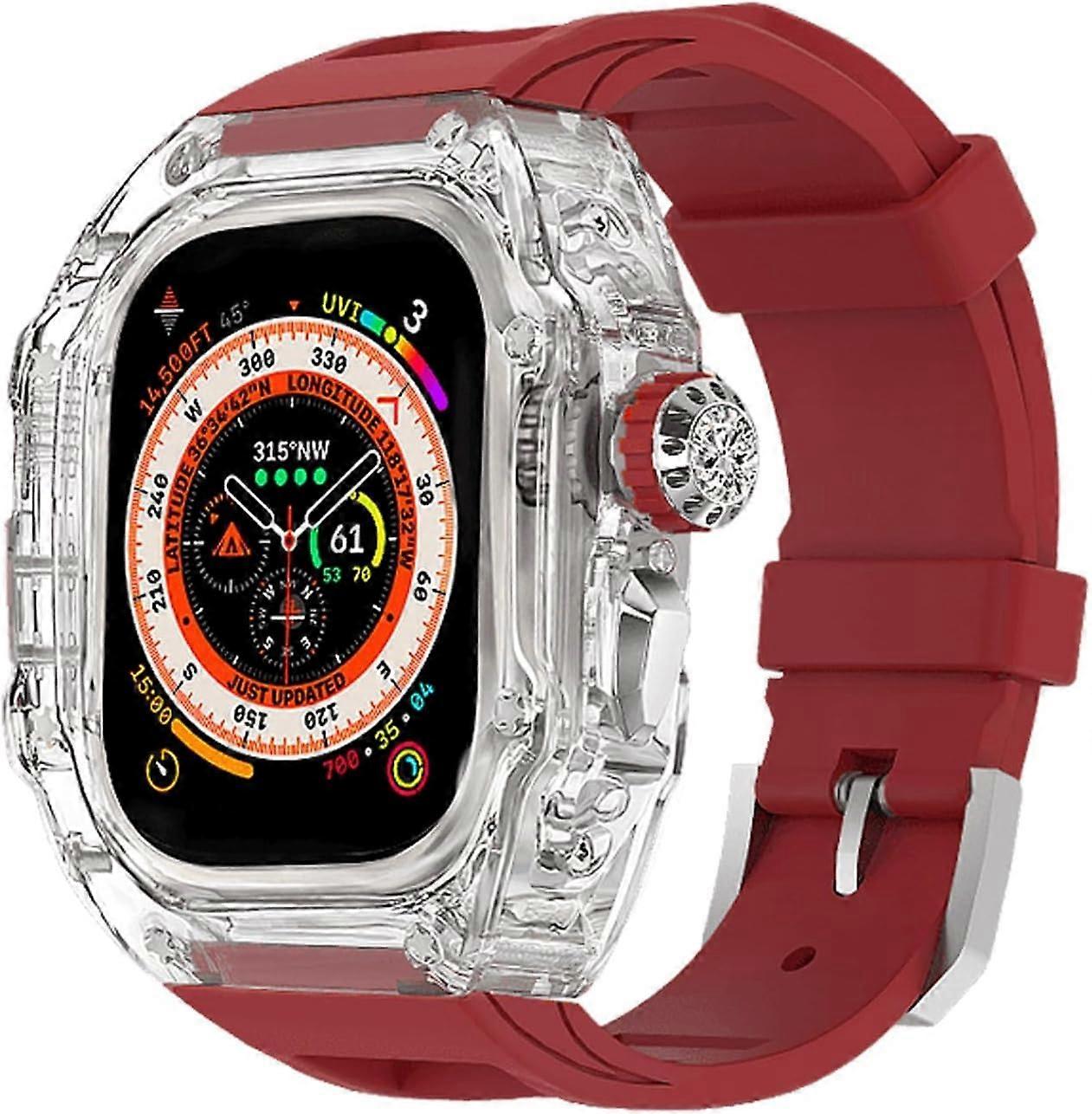 Clear Watch Case Metal Crown Mod Kit for Apple Watch Ultra 8 7 6 5 4 SE 49mm