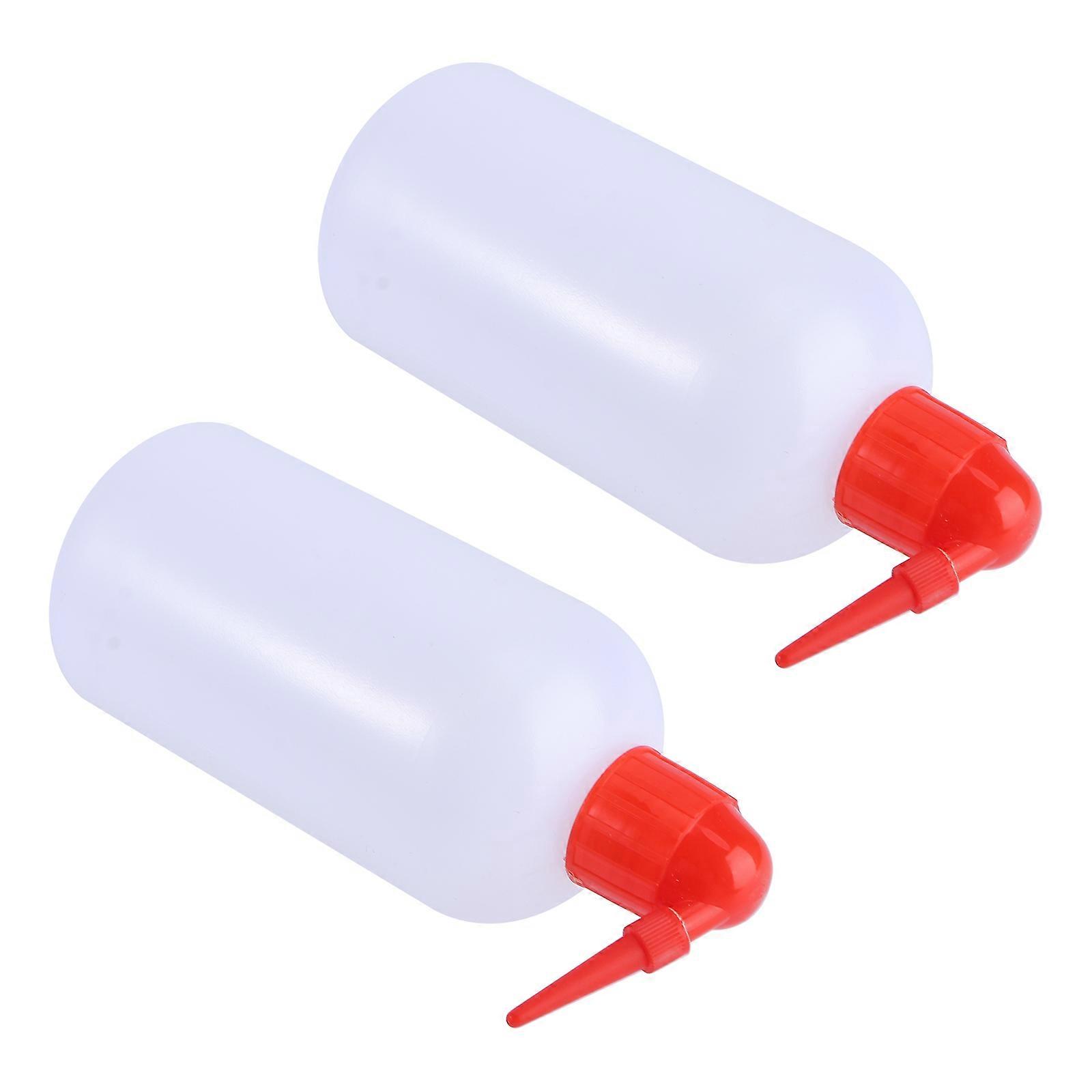 Reptile Feeder Water Bottle For Pets Safety Wash Bottles 500ml Red Long Mouth Adding Water 2Pcs