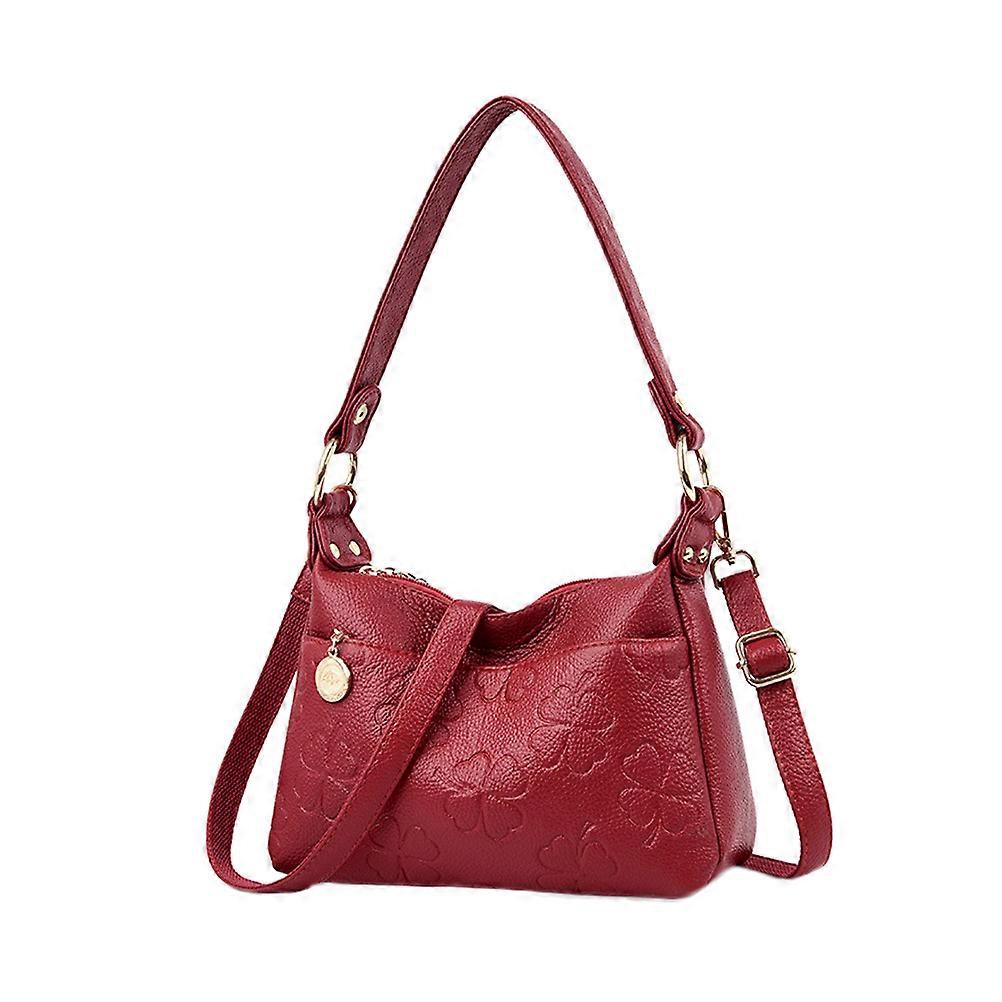 Tear-Resistant Red Shoulder Bag Large Capacity Ideal For Daily Use Designed For Women 1Set