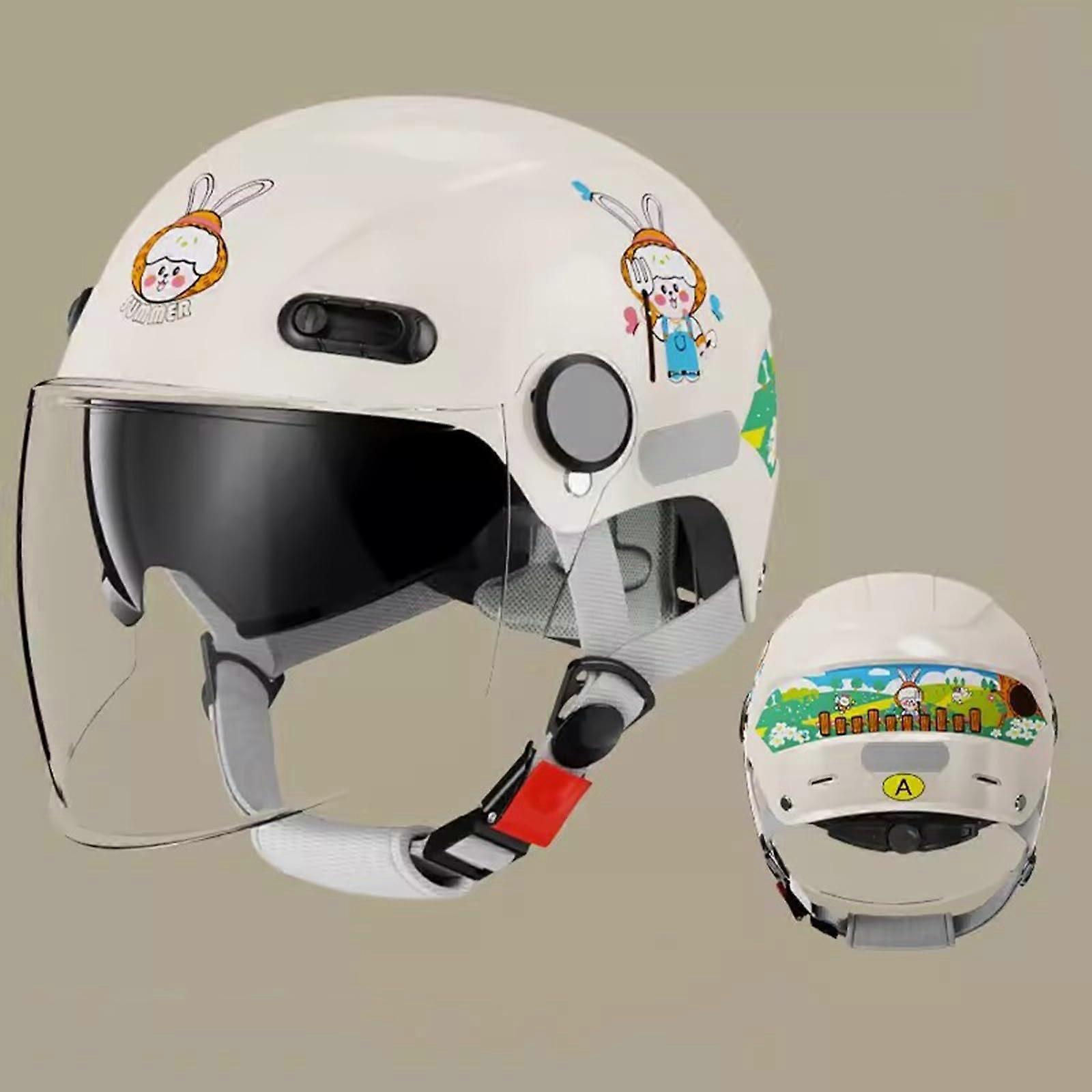 Cute Motorcycle Helmet for Children with Double Visor for Boys and Girls 4856 cm