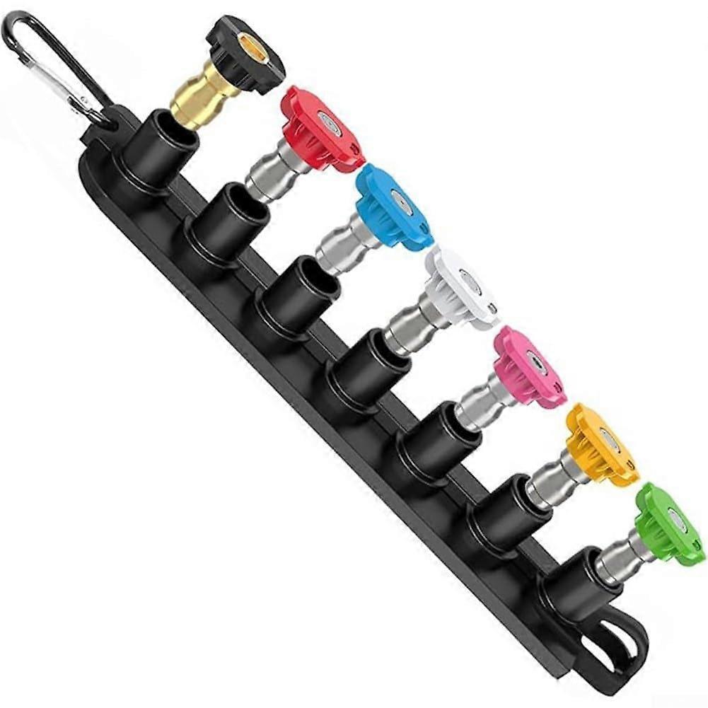 pressure cleaner set with 7 nozzles, including storage rack, suitable for all cleaning tasks