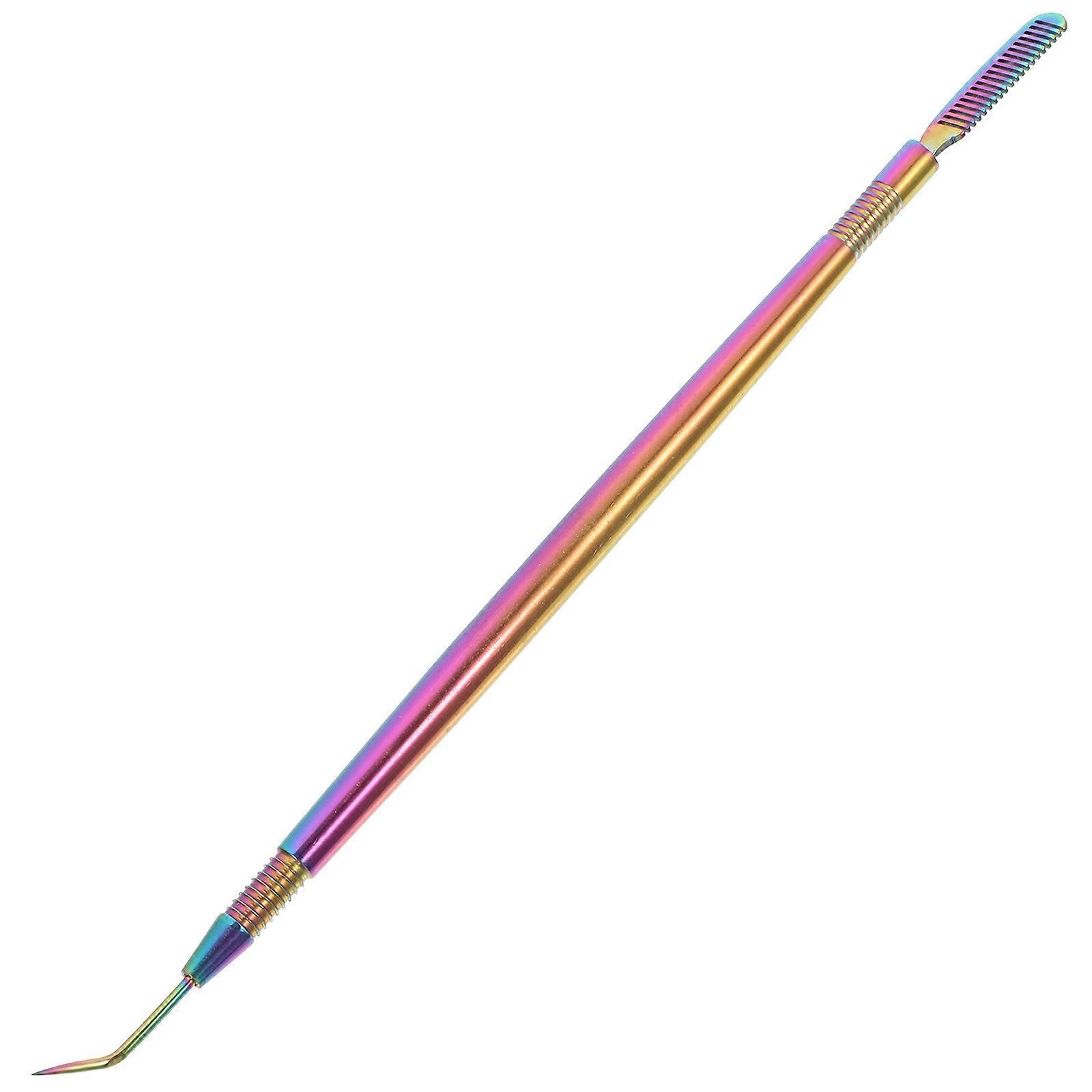 Eyelash Separator Comb with Separation Stick for Salon Stainless Steel Multi Color 0.5in