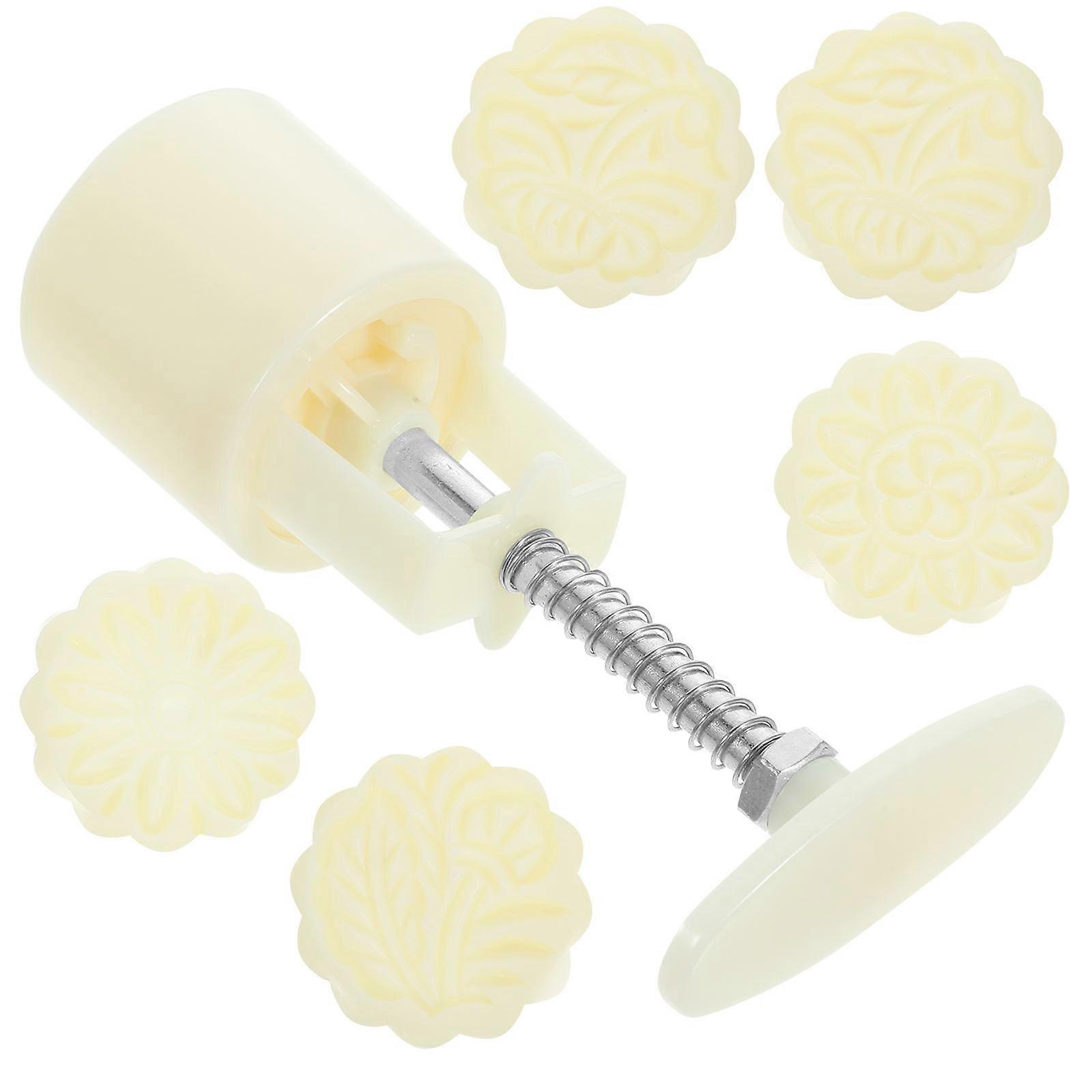 1 Set Decorative Pattern Moon Cake Press Maker Ideal For Home Kitchen Use During Mid-Autumn Festival 14.80X6.70X5.20CM