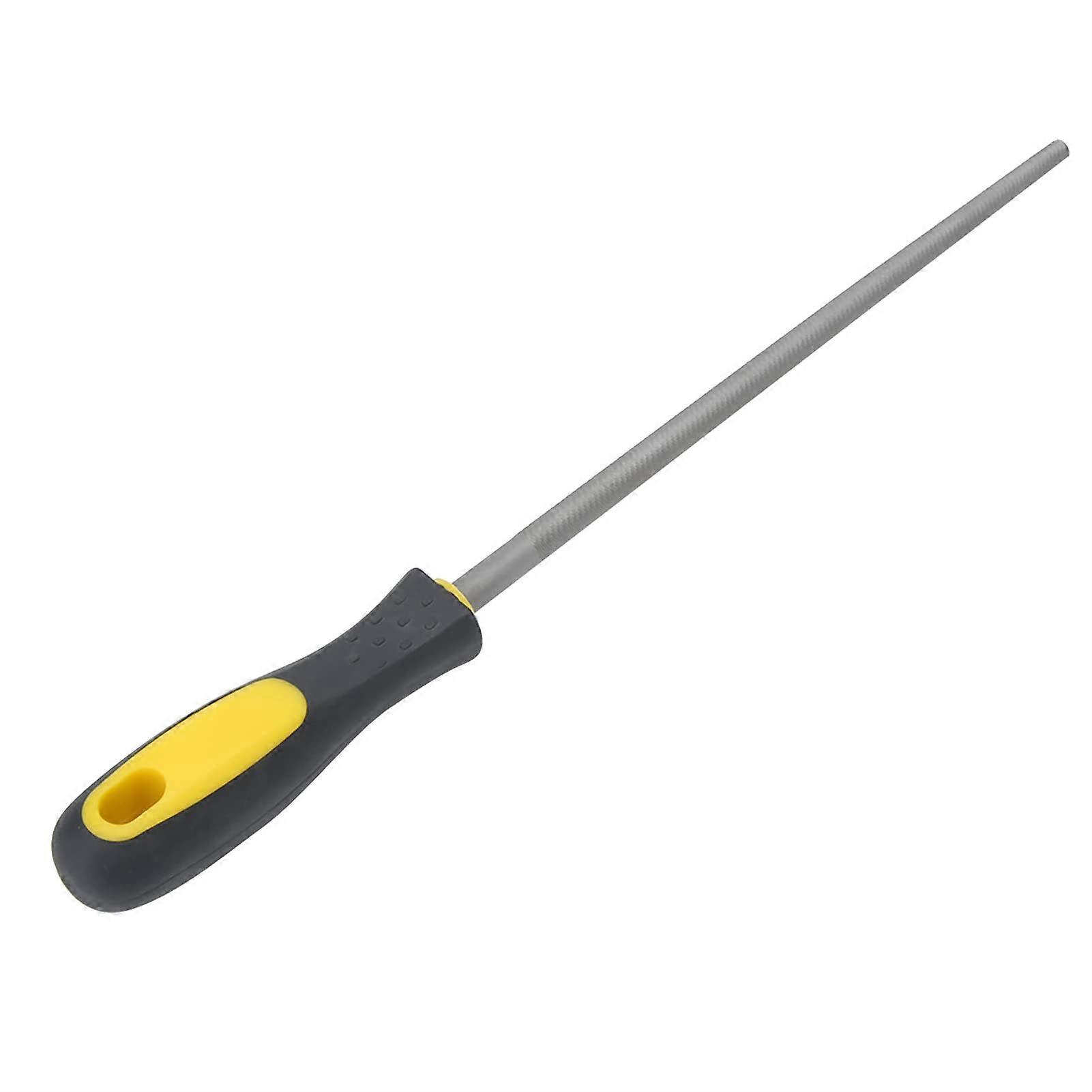 10-Inch Round File Steel Rasp with Handle for Metal and Leather Projects, Ideal for Iron, Steel, and Non-Ferrous Metals