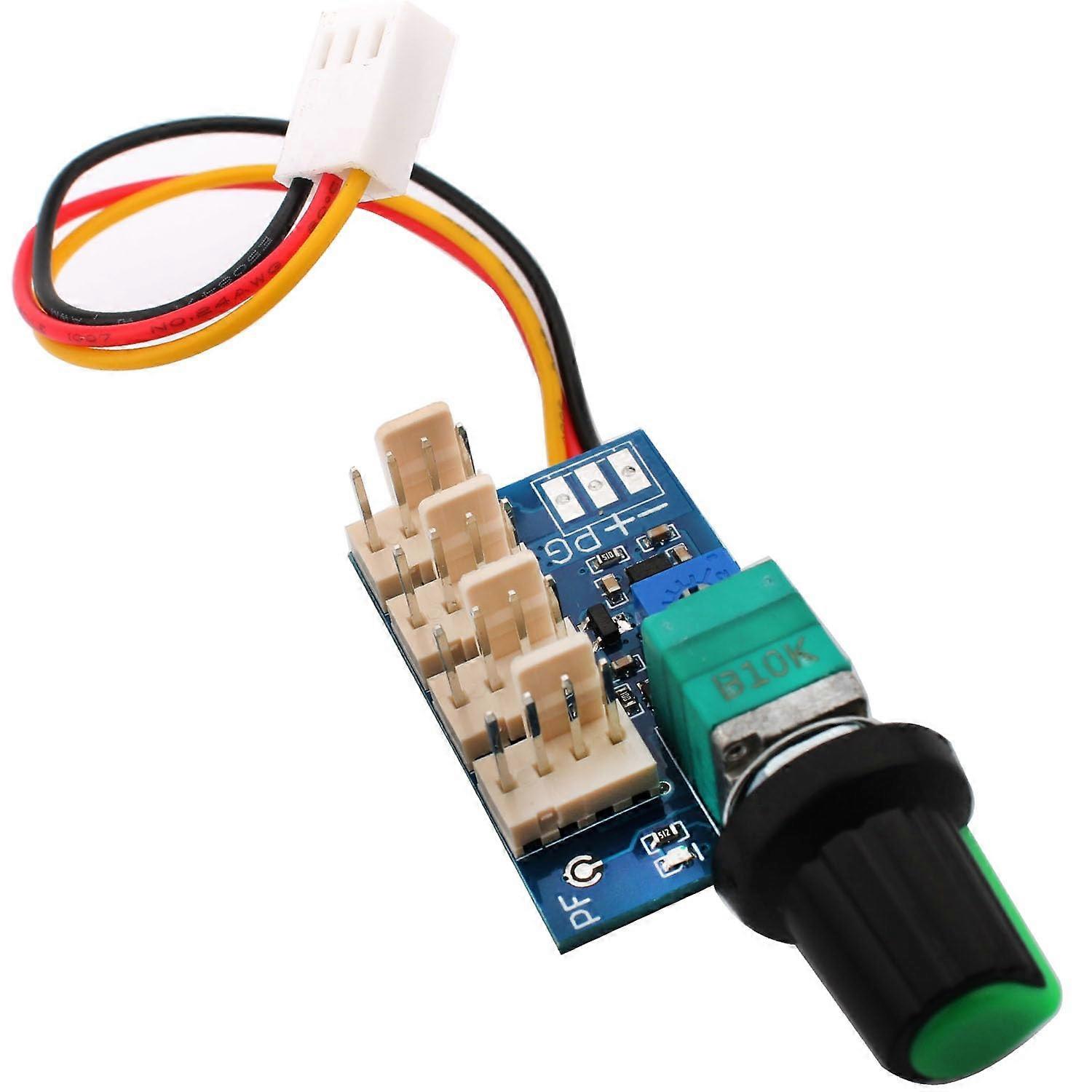 PWM Fan Speed Controller 4 Channel, 3 Pin DC 0-12V for PC CPU Cooling, 4 Wire 4P Compatibility, Adjustable Speed Switch