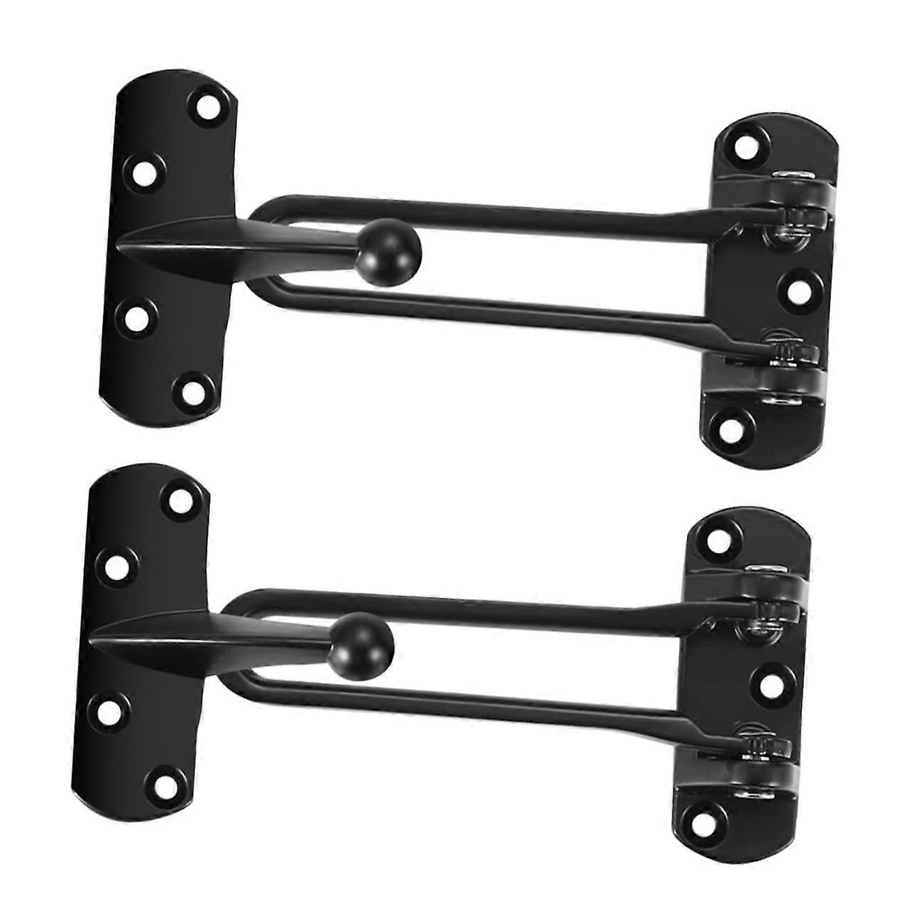 Pack of 2 Zinc Alloy Anti-Trigger Door Lock Stoppers for Front Door Home Security, Black Finish