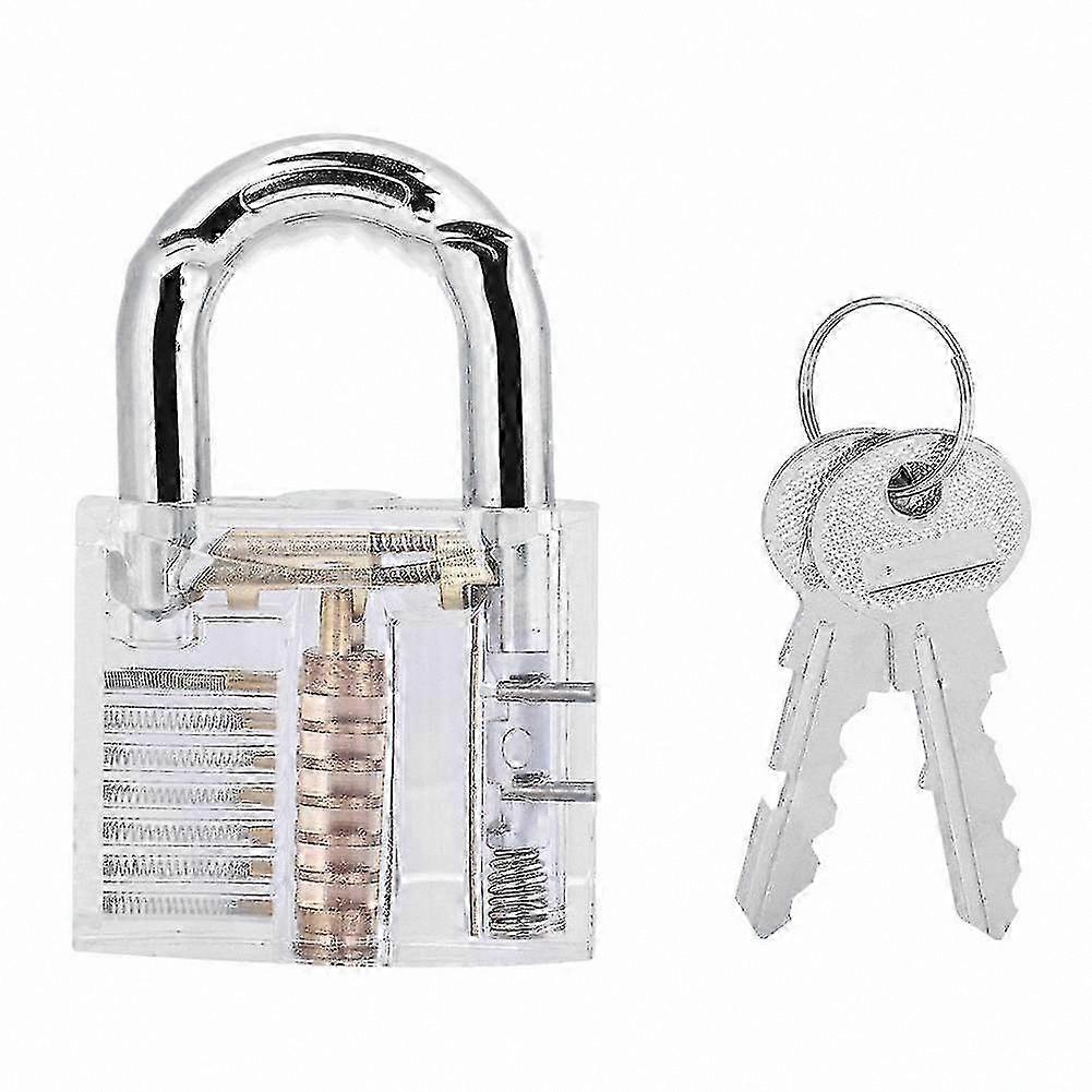 Cutaway Practice Padlock with Transparent Design for Locksmith Training (1 Set, Silver)