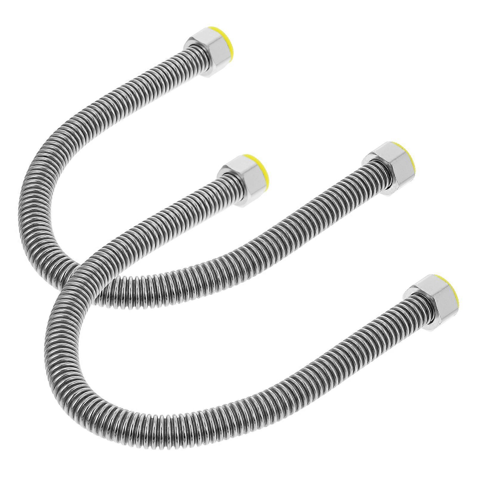Flexible Stainless Steel Water Supply Line for Home Use Heavy Duty Corrugated Pipe 1/2 inch Silver Color