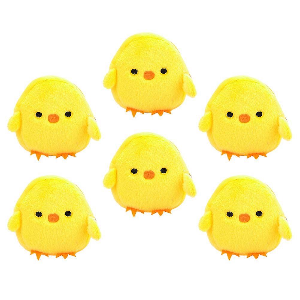 6Pcs Adorable Yellow Chicken Coin Purses Easter Chick Design Change Holders