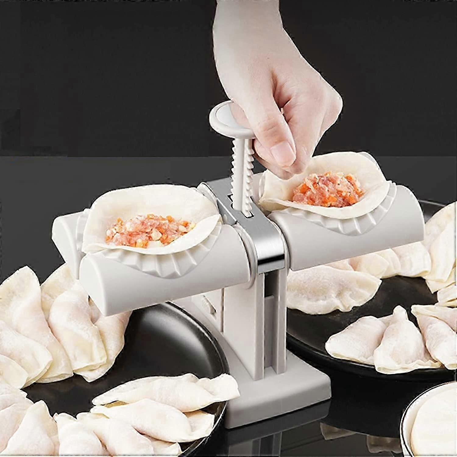Dumpling Machine Double Head Automatic Dumpling Maker Mold, Automatic Dumpling Tool Suitable for Home, Easy-tool