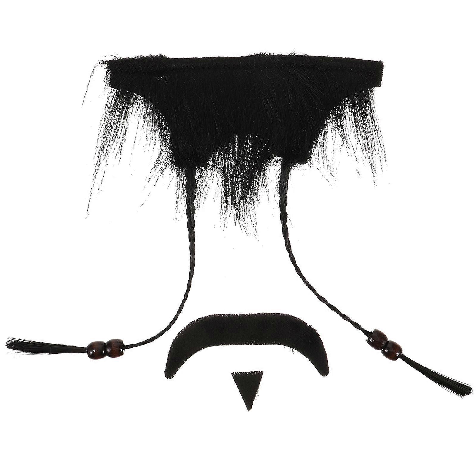 Realistic False Beard Set for Cosplay, Costume Parties, Halloween & Theme Events – Classic Design Fake Beard Kit for Men