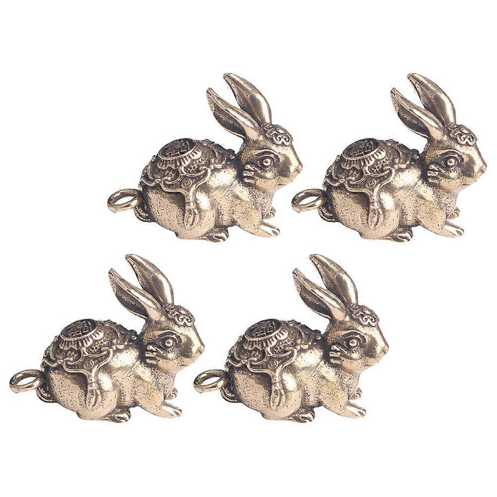 Here's a polished product description based on your input:
**4PCS Brass Rabbit Charms Keyring Pendant – Vintage Rabbit Keychain for DIY Crafting,