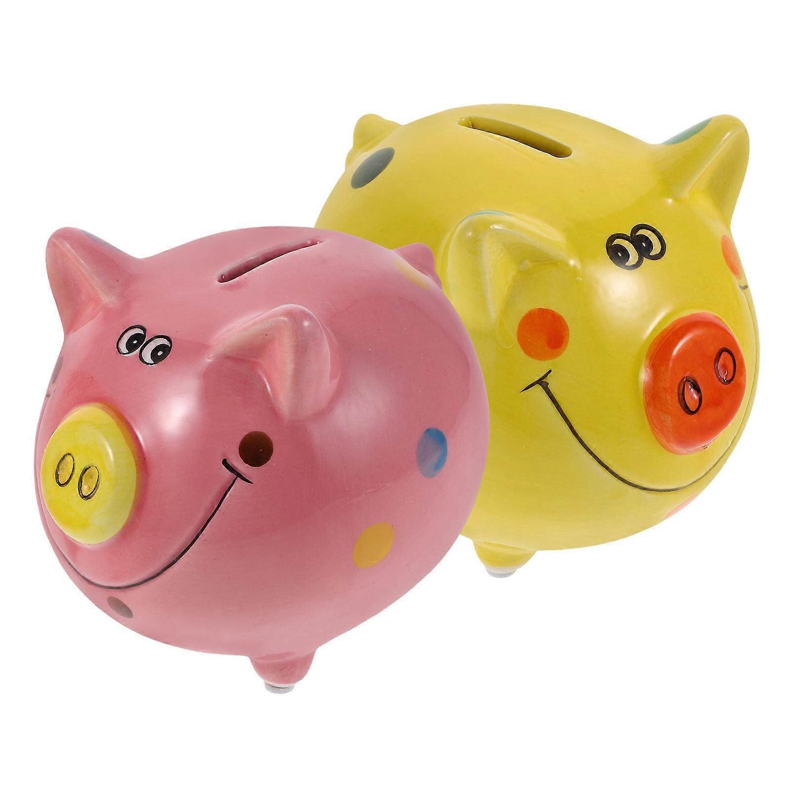 Cute Money Bank For Kids Birthday Nursery Decoration Assorted Savings Pot 2Pcs