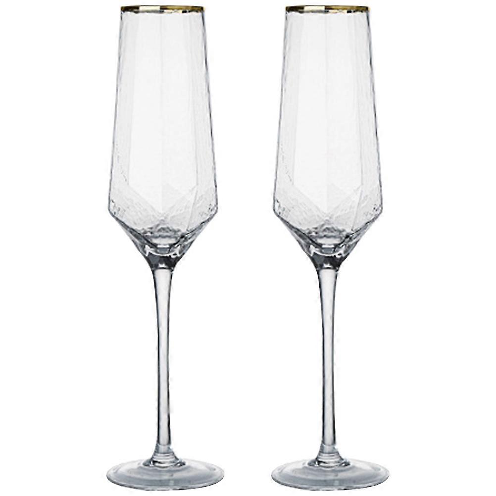 Glass Flutes for Liquor Serving 2Pcs Transparent Cups
